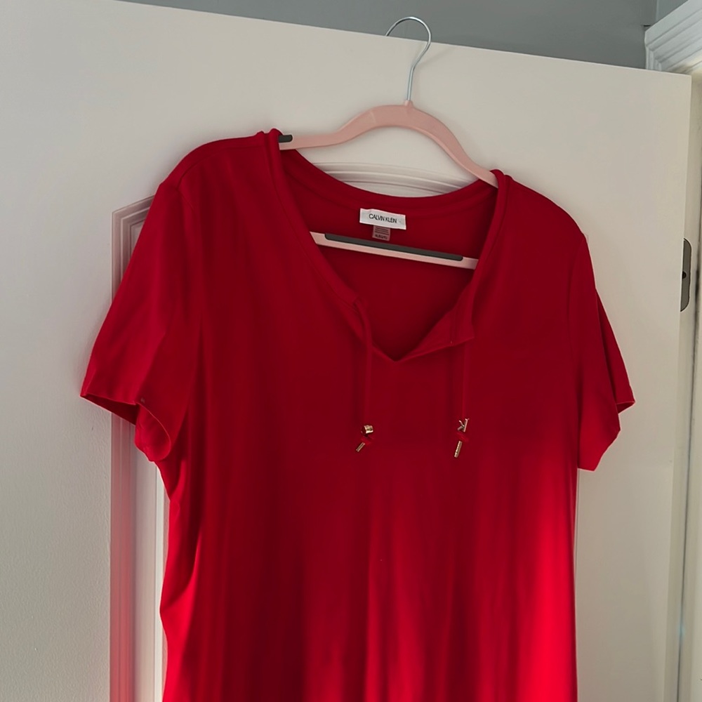 Red casual summer dress